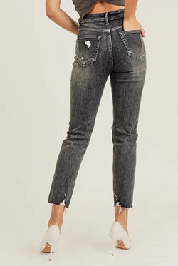 Risen McKenzie High Rise Distressed Relax Fit Skinny Jeans - Be You Boutique