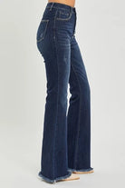 Risen Manhattan High Rise Vintage Flare Frayed Hem Jeans - Be You Boutique