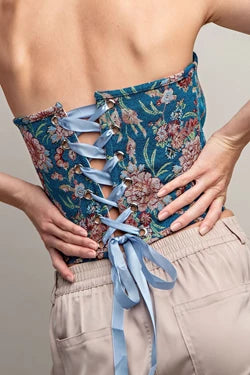 SPRING 2024 Daley Floral Print Corset Tube Top - Be You Boutique