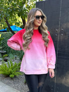 Henny Ombre Cozy Corded Crew Long Sleeve Sweatshirt - Be You Boutique